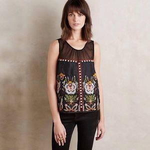 Floreat (Anthro) - "Nalini" Embroidered Tank